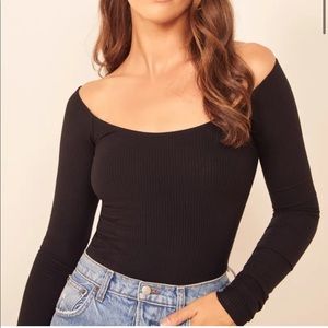 Reformation Nala long sleeve ribbed top